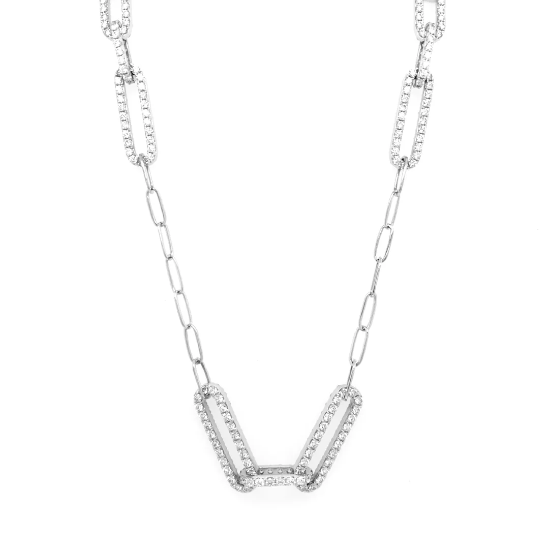 18K White Gold Diamond Necklace