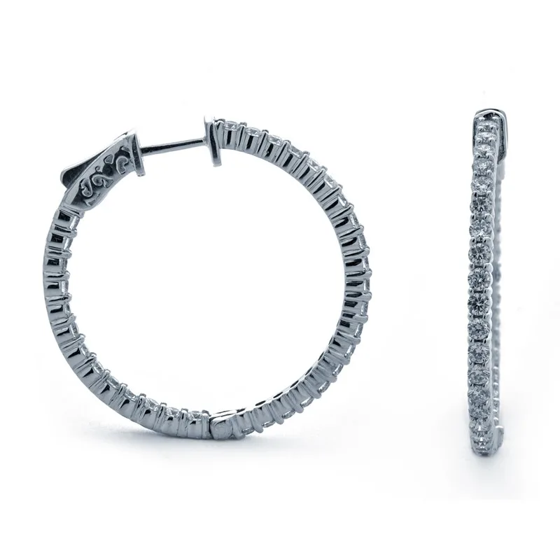 18K White Gold Hoop Earrings