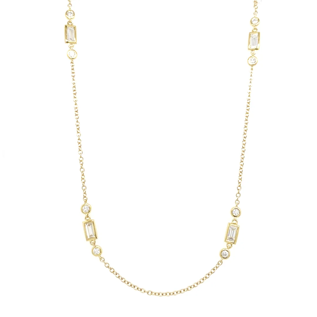 18K Yellow Gold Diamond Necklace