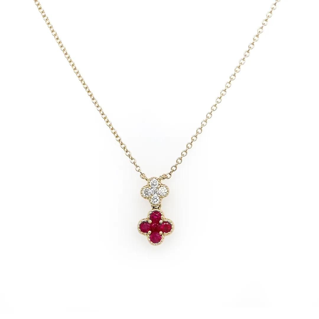 18K Yellow Gold Ruby Necklace