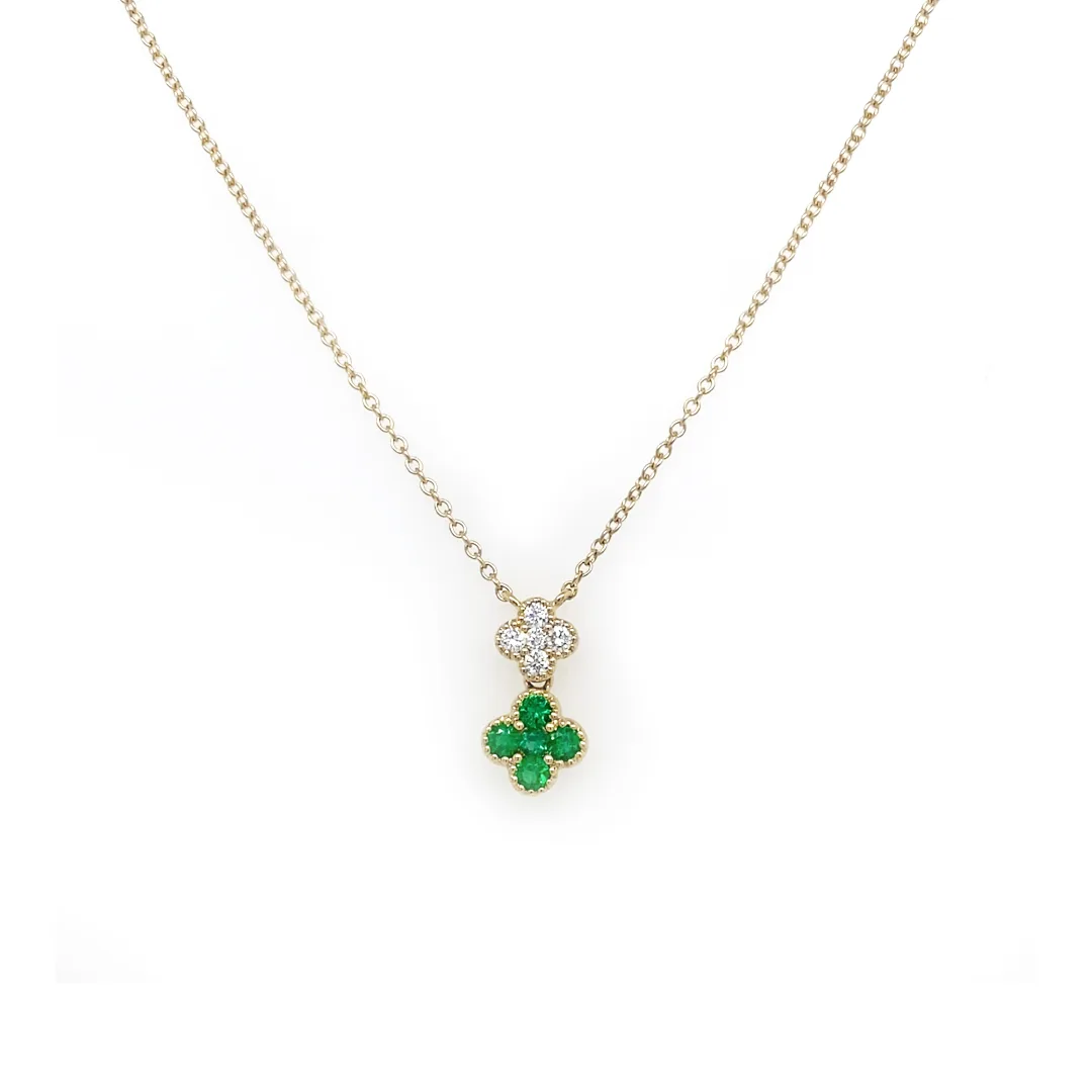 18K Yellow Gold Emerald Necklace