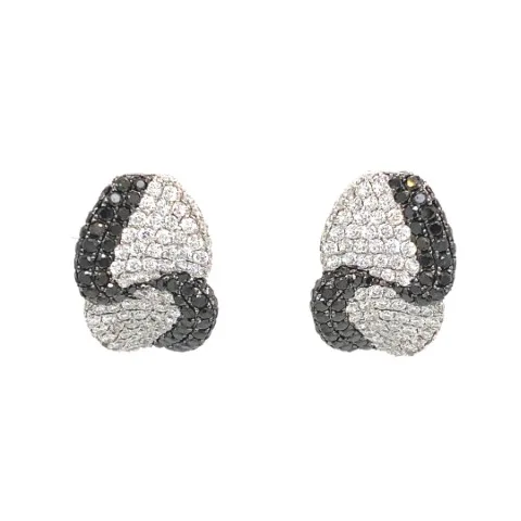 18K White Gold Black Diamond Earrings