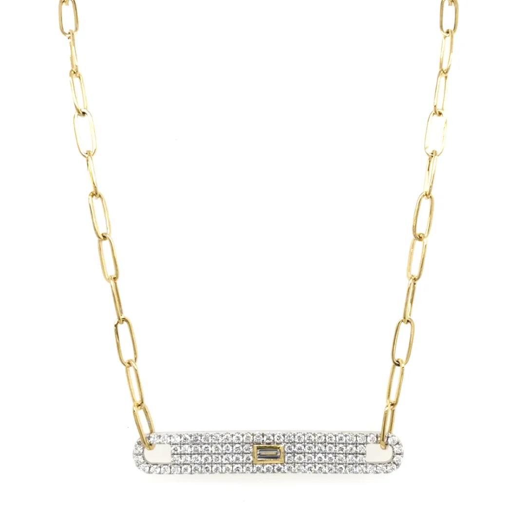 18K Two-Tone Gold Diamond Necklace