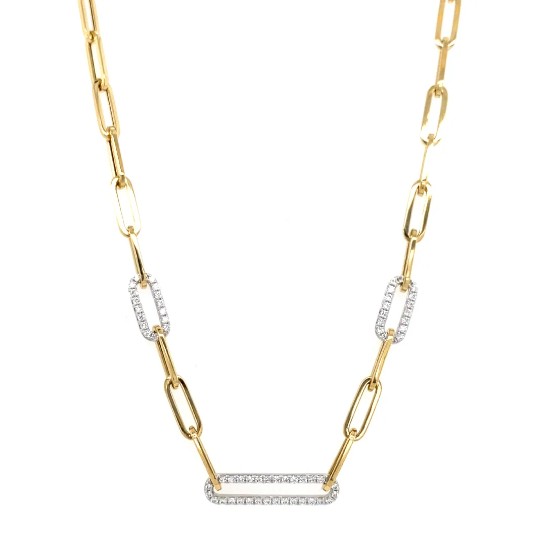 18K Two-Tone Gold Diamond Necklace