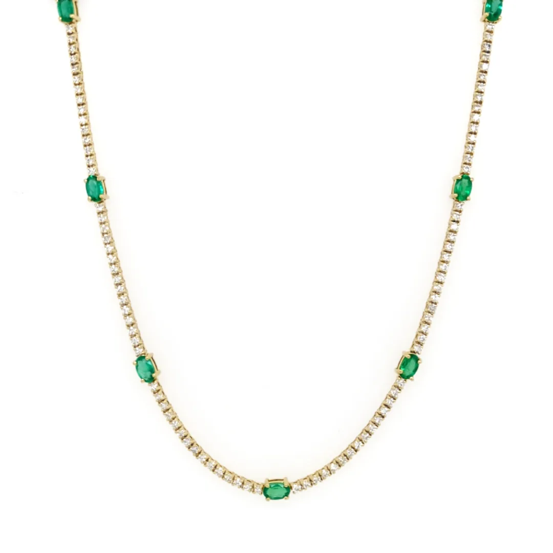 18K Yellow Gold Emerald Necklace