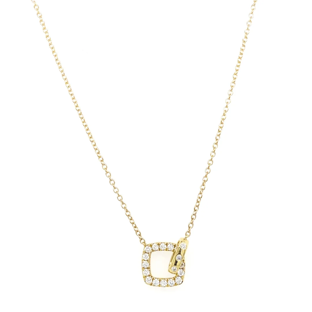 18K Yellow Gold Diamond Necklace