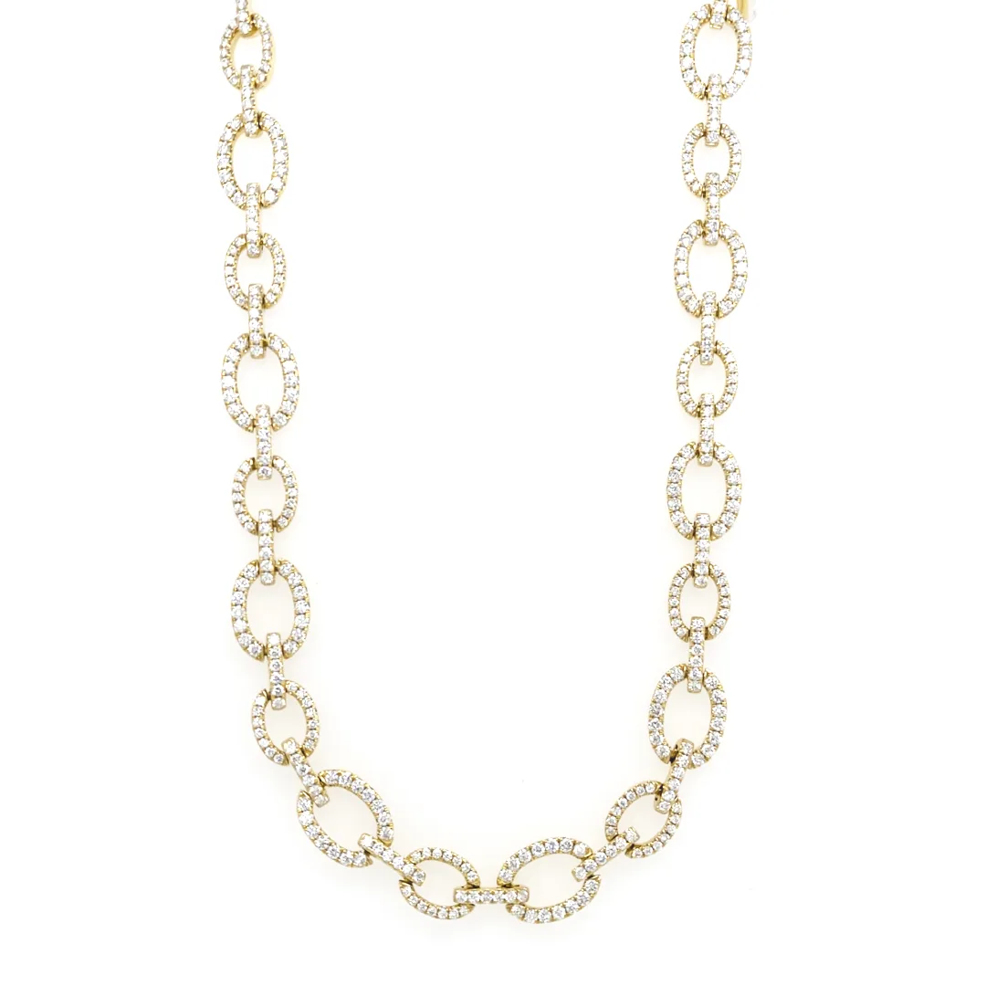 18K Yellow Gold Diamond Necklace