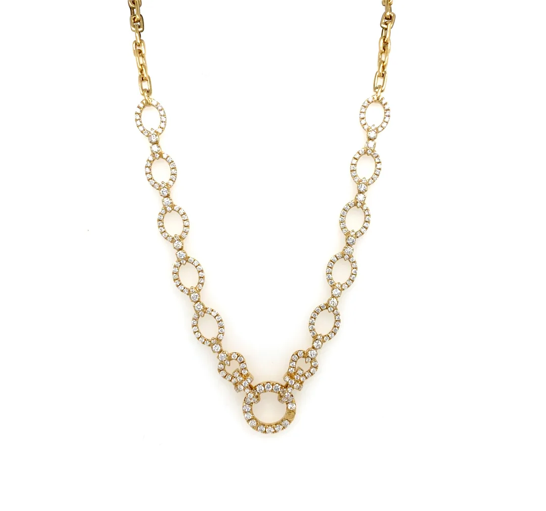 18K Yellow Gold Diamond Necklace