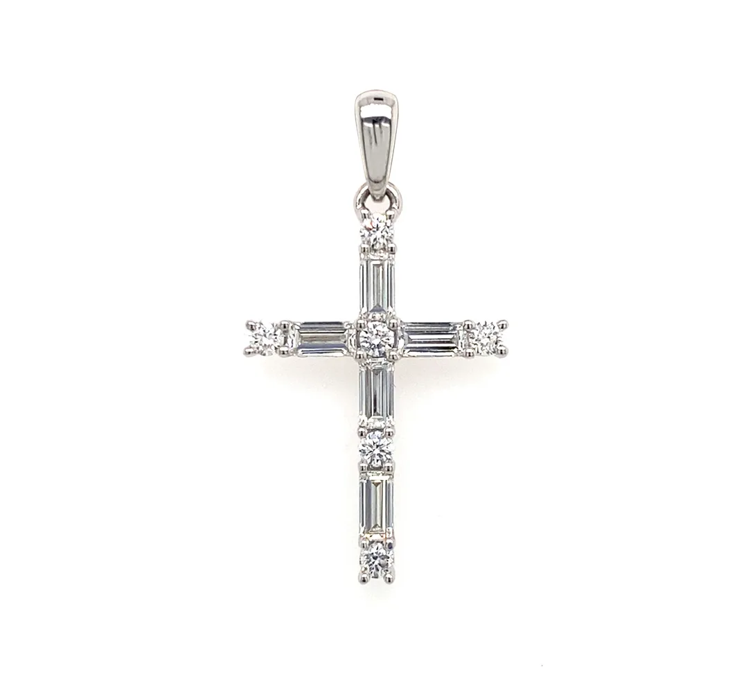 Platinum Diamond Cross Pendant