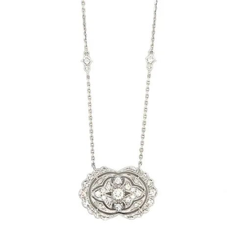 18K White Gold Diamond Necklace