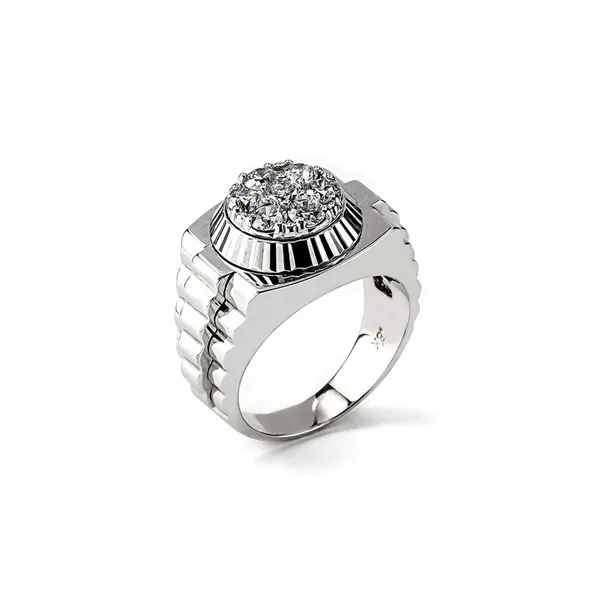 18K White Gold Diamonds Men’s Ring