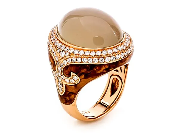 18K Rose Gold Moonstone Ring