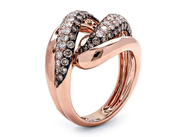 18K Rose Gold Brown Diamond Ring