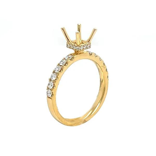 18K Yellow Gold Semi Mount Ring
