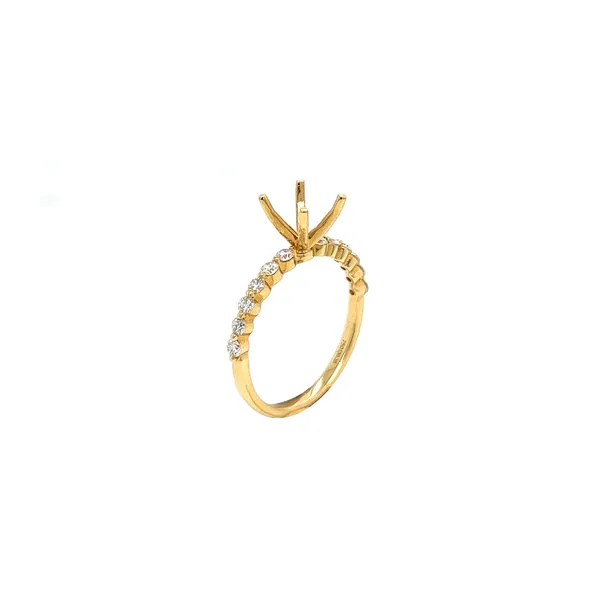 18K Yellow Gold Semi Mount Ring
