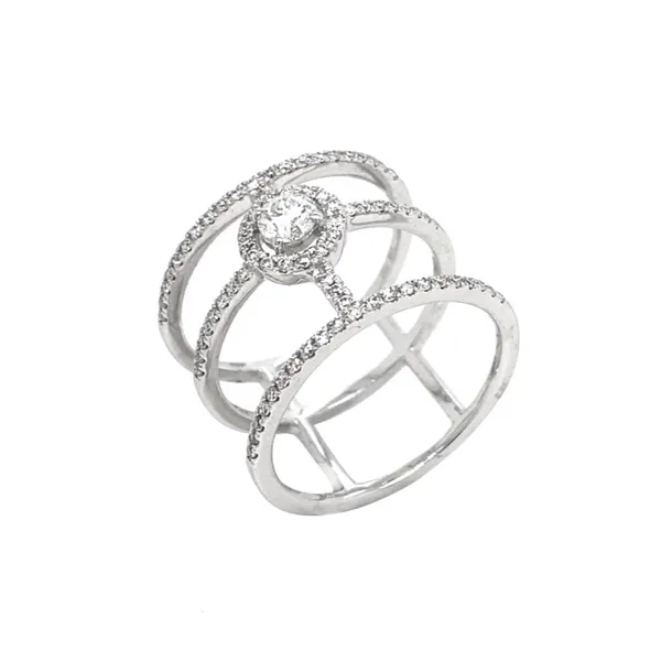 18K White Gold Diamond Band