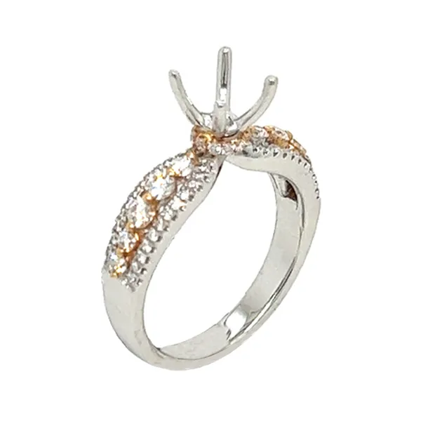 18K Two-Tone Gold Semi Mount Ring