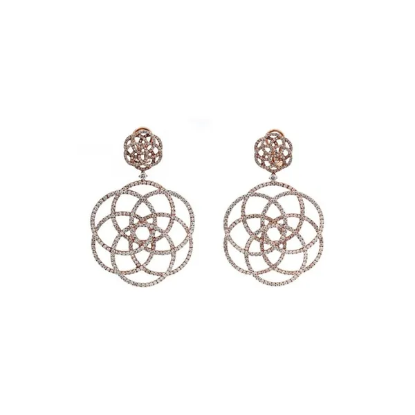 18K Rose Gold Diamond Earrings