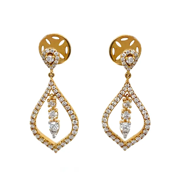 18K Yellow Gold Diamond Earrings