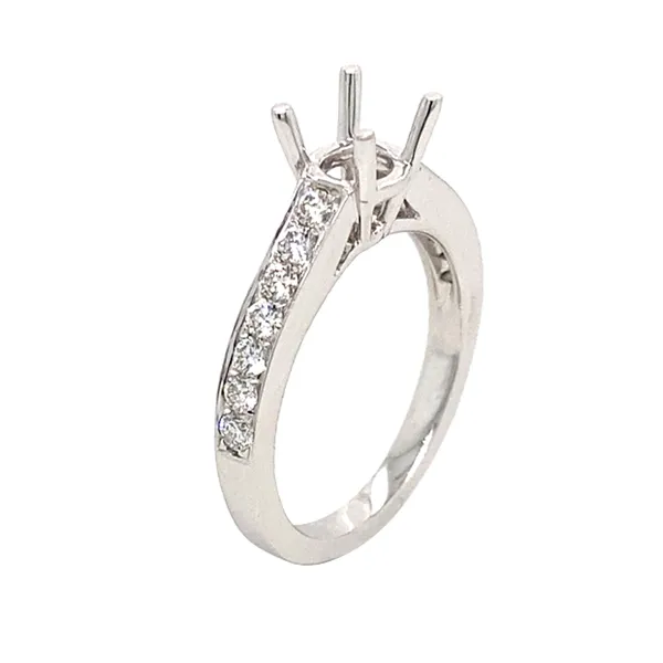 18K White Gold Semi Mount Ring