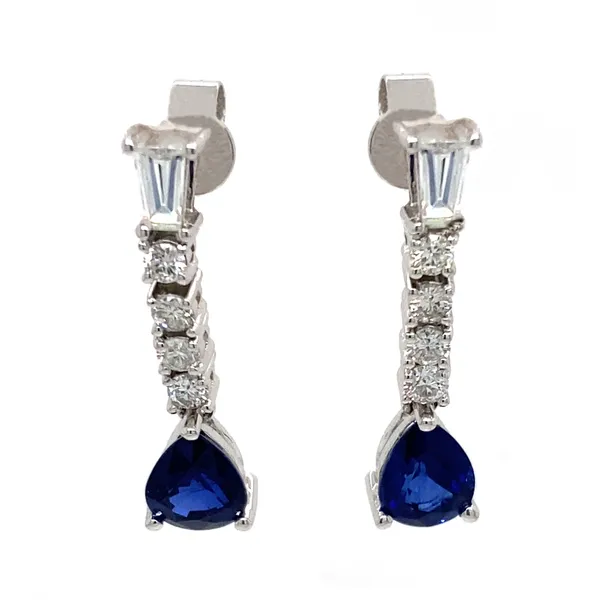 18K White Gold Sapphire Earrings