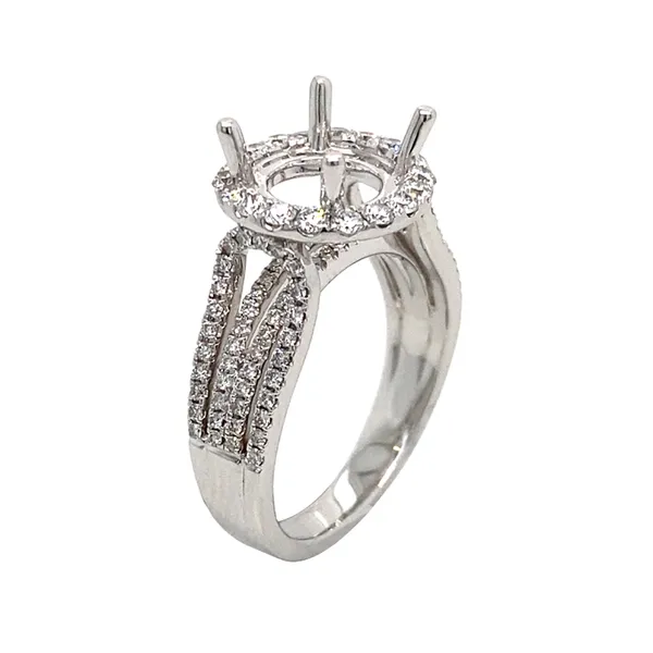 18K White Gold Semi Mount Ring