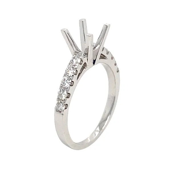 18K White Gold Semi Mount Ring