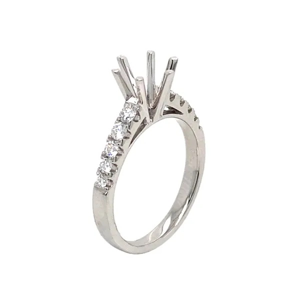 18K White Gold Semi Mount Ring