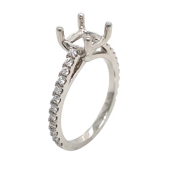 18K White Gold Semi Mount Ring