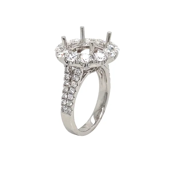 18K White Gold Semi Mount Ring