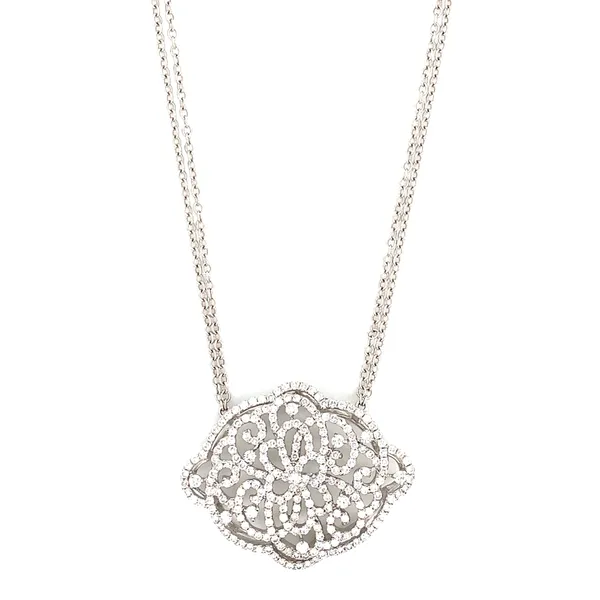 18K White Gold Diamond Necklace
