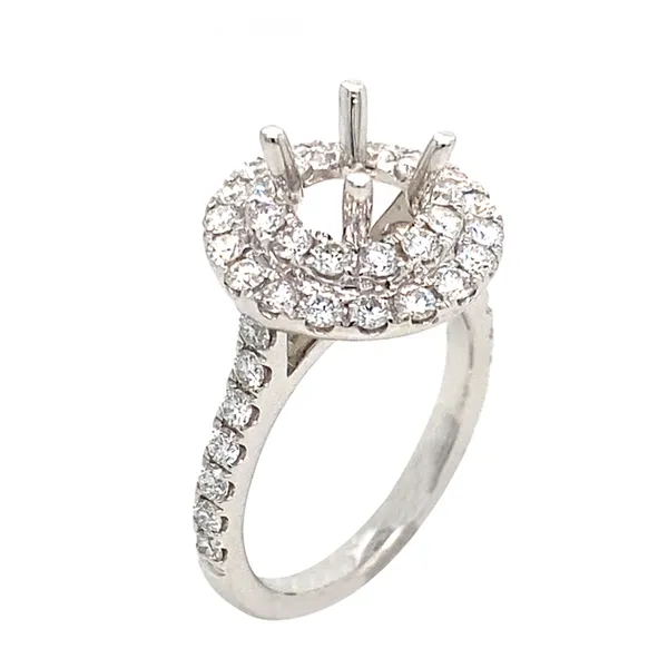 18K White Gold Diamond Semi Mount Ring