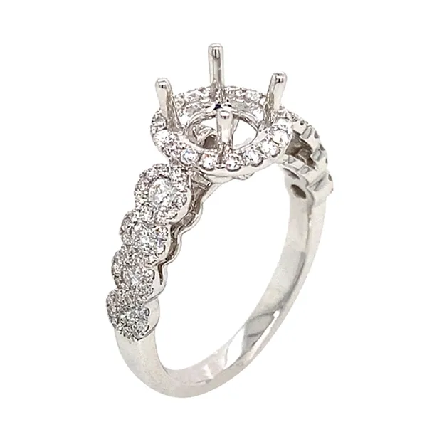 18K White Gold Diamond Semi Mount Ring