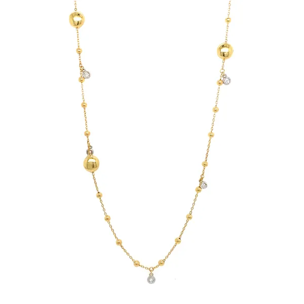 18K Yellow Gold Diamond Necklace