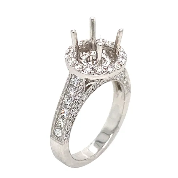 18K White Gold Diamond Semi Mount Ring