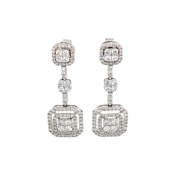 18K White Gold Diamond Earrings