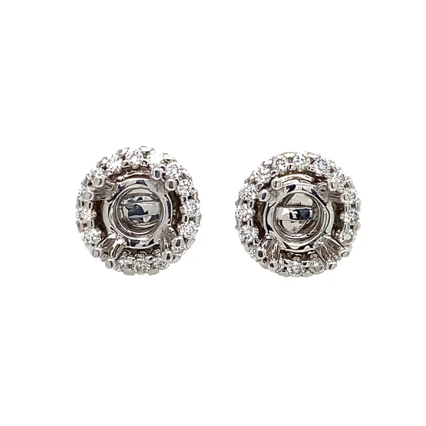 18K White Gold Diamond Semi Mount Earrings