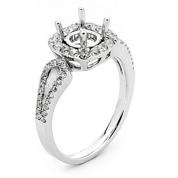 18K White Gold Diamond Semi Mount Ring