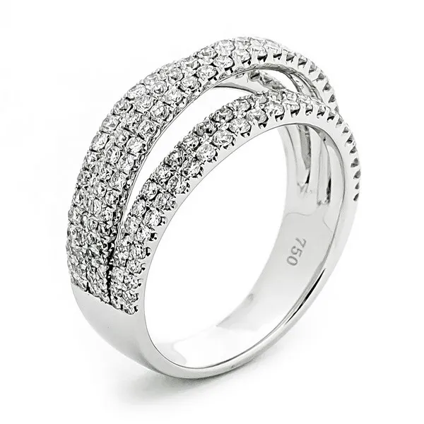 18K White Gold Diamond Band