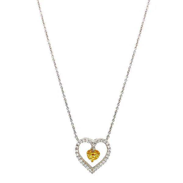 18K Two-Tone Gold Yellow Diamond Necklace