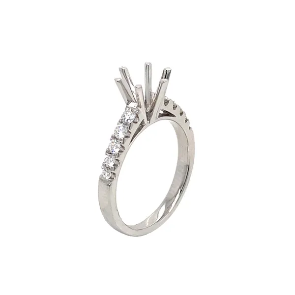 18K White Gold Semi Mount Ring