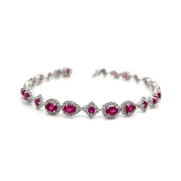 18K White Gold Ruby Bracelet
