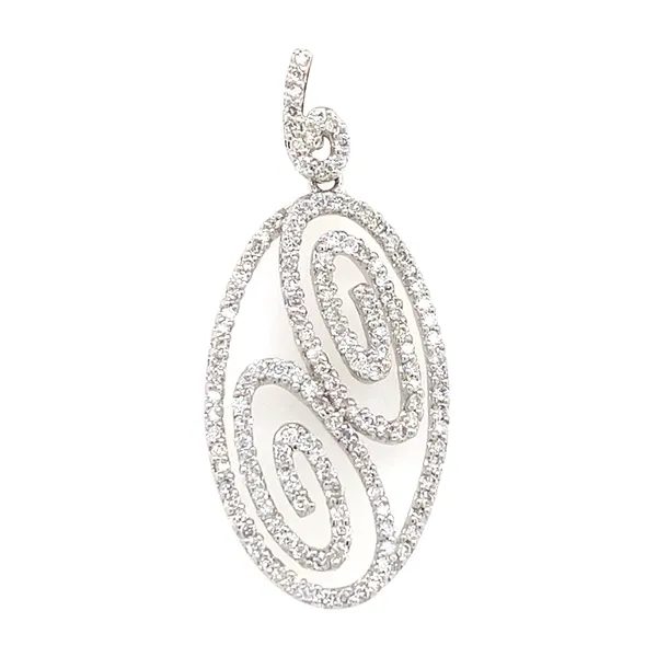 18K White Gold Diamond Pendant