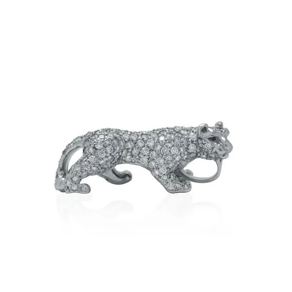 18K White Gold Panther Diamond Pendant