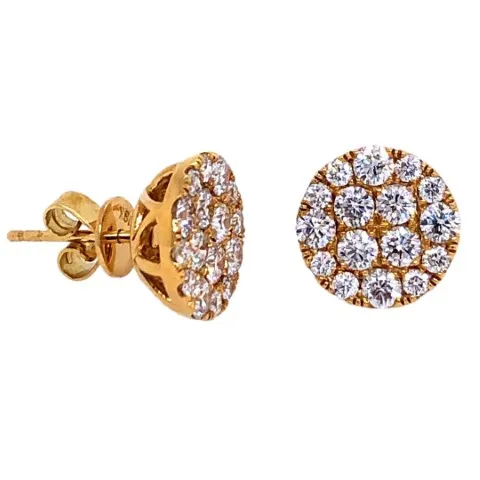 18K Yellow Gold Diamond Earrings