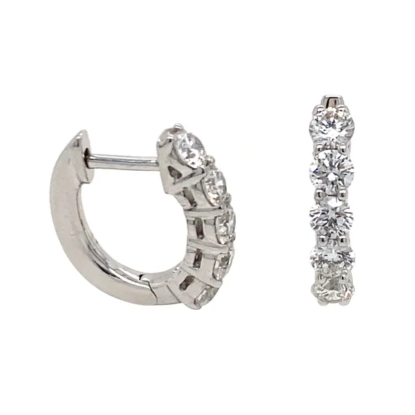 18K White Gold Huggie Earrings