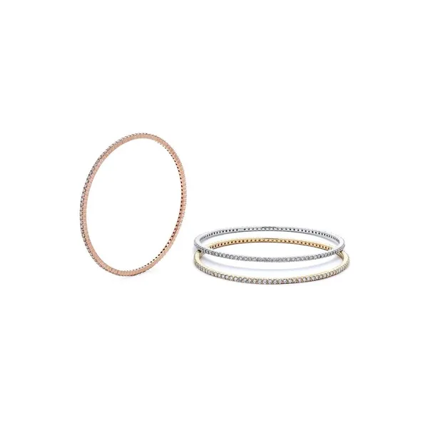 18K Tri-Color Gold Diamond Bangle