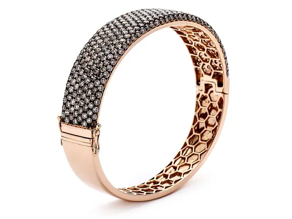 18K Rose Gold Diamond Bangle