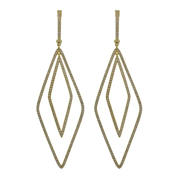 18K Yellow Gold Diamond Earrings