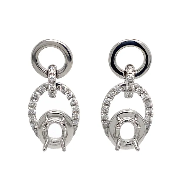 18K White Gold Semi Mount Diamond Earrings